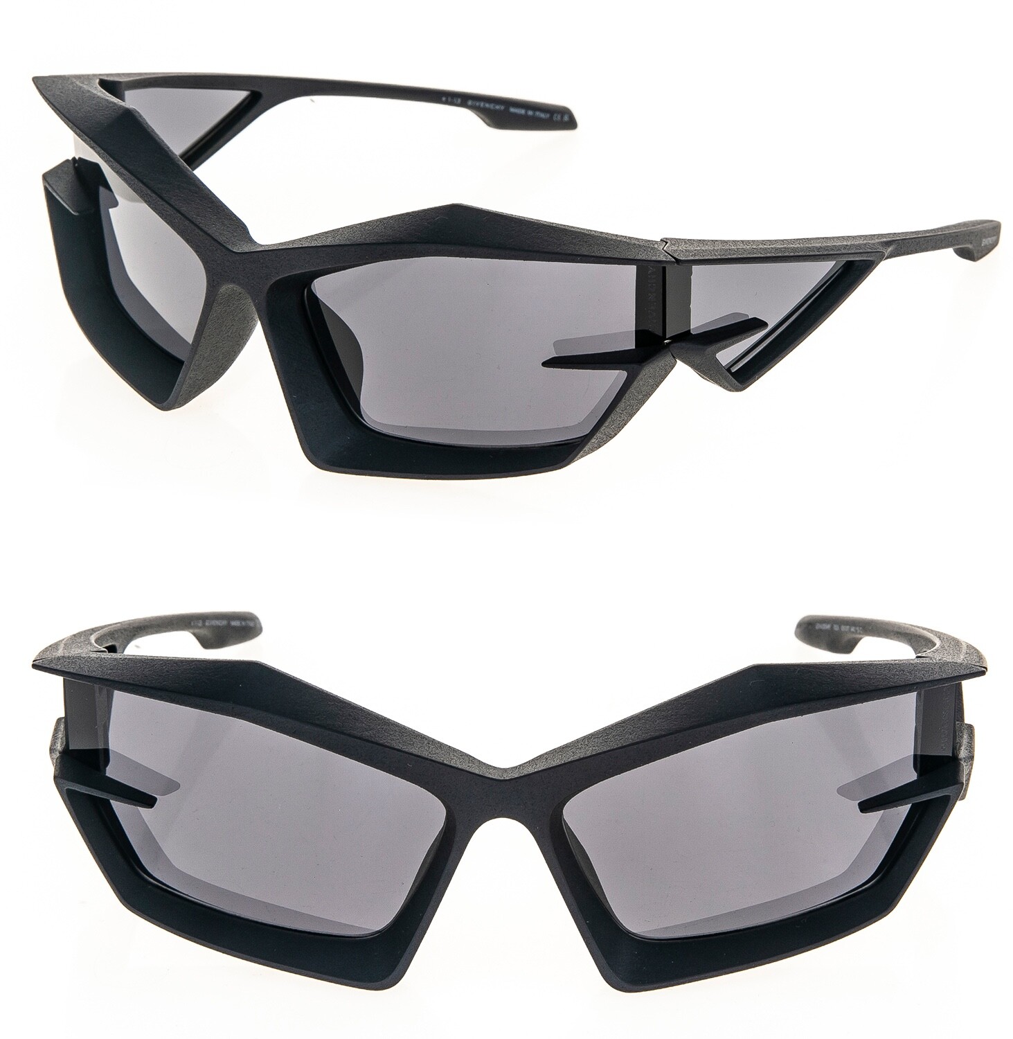 Pre-owned Givenchy Giv Cut 40049 Matte Black 3d Print Runway Unisex Gv40049i Sunglasses In Gray