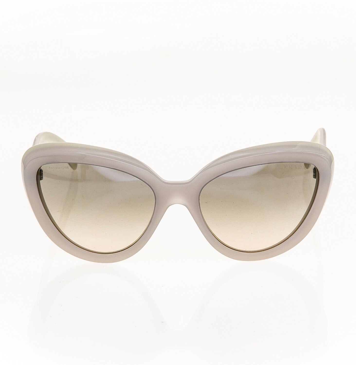 Pre-owned Prada Ornate Pr08rs Opal Cream Gray Cat Eye Sunglasses 08r Authentic 57mm In Tko-3h2