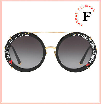 Pre-owned Dolce & Gabbana Print Family Graffiti Clip On 2198 Round Sunglasses Dg2198s In Gray