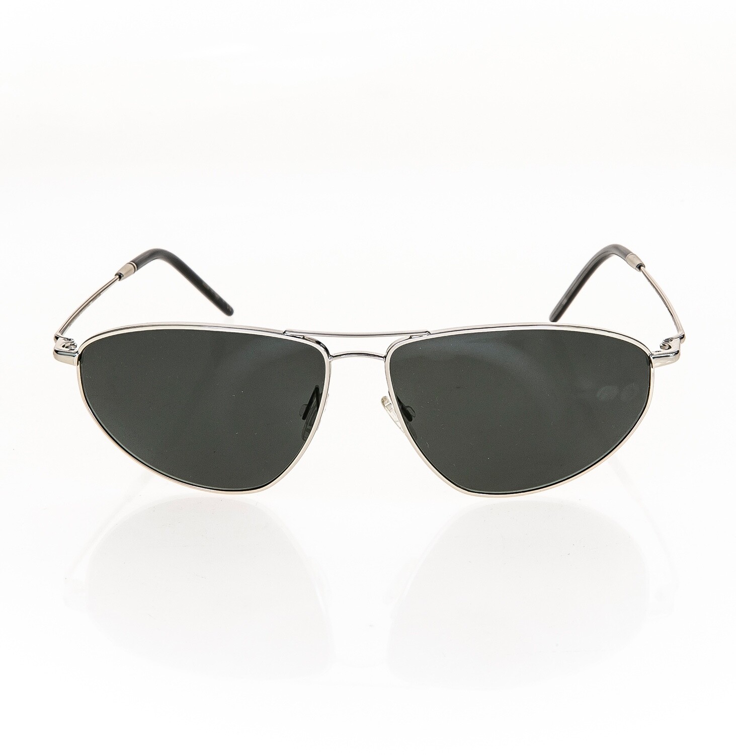 Pre-owned Oliver Peoples Kallen Ov1261s Silver Gray Polarized Aviator Sunglasses 1261