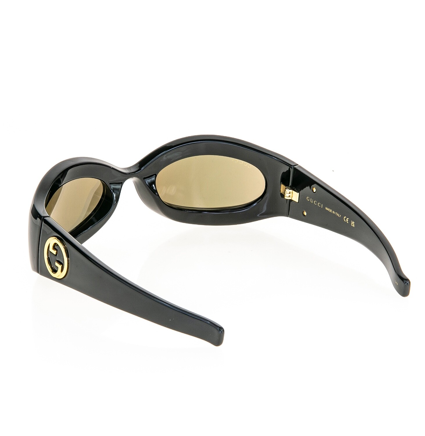 Pre-owned Gucci Love 11124765 Black Gold Wrap Ninja Unisex Mirror Sunglasses Gg1247s 003