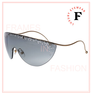 Pre-owned Givenchy Ariana 7152 Gold Gray Crystal Mask Runway Unisex Gv7152s Sunglasses