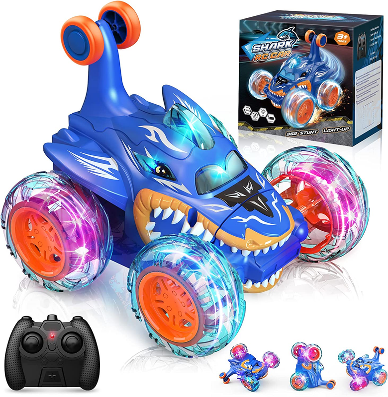 RC Car Toys for Boys 3+: Shark Remote Control Stunt Cars for 4 5 6 7 8 Year Old