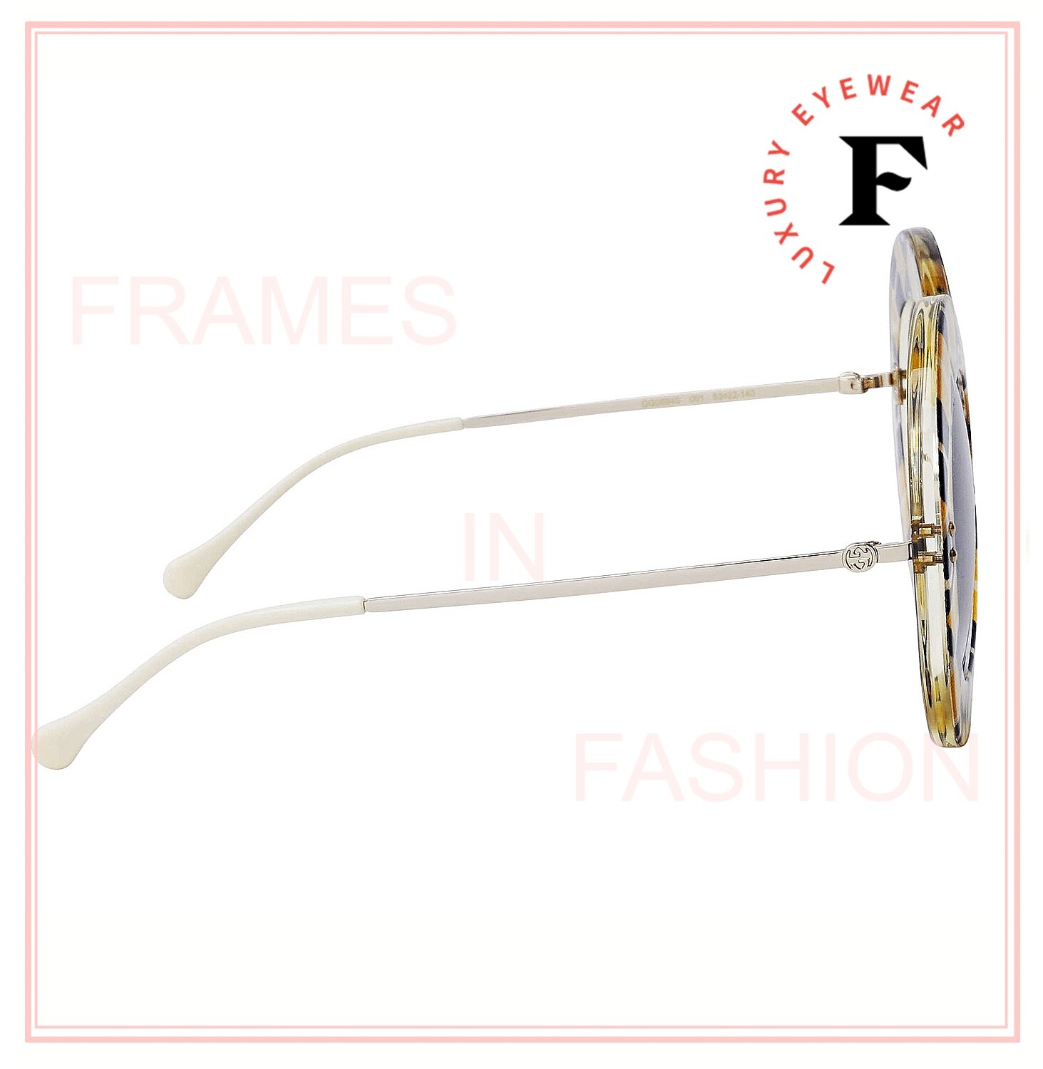 Pre-owned Gucci 0894 Blue Yellow Horsebit Print Oversized 001 Sunglasses Gg0894s Authentic