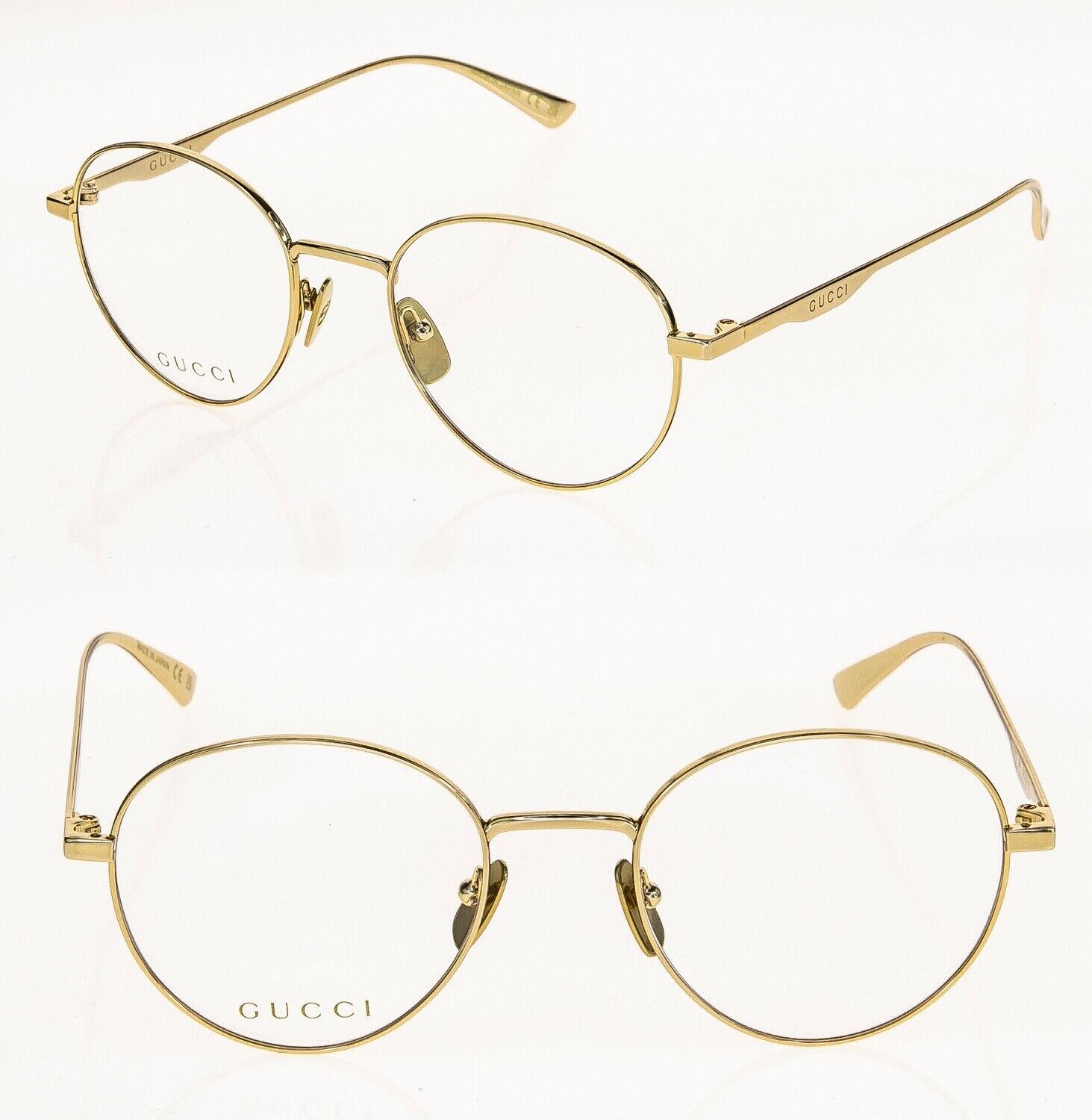 GUCCI 0337 Metal Gold 001 Round Retro Unisex Eyeglasses 51mm GUCCI 0337 Metal Gold 001 Round Retro Unisex Eyeglasses 51mm