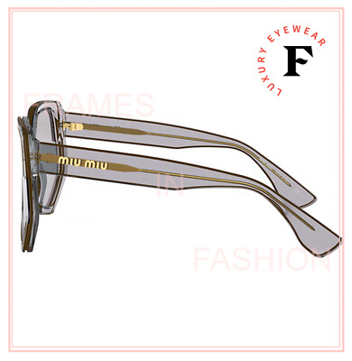 Pre-owned Miu Miu Collection 07v Translucent Gray Geometric Oversized Sunglasses Mu07vsa