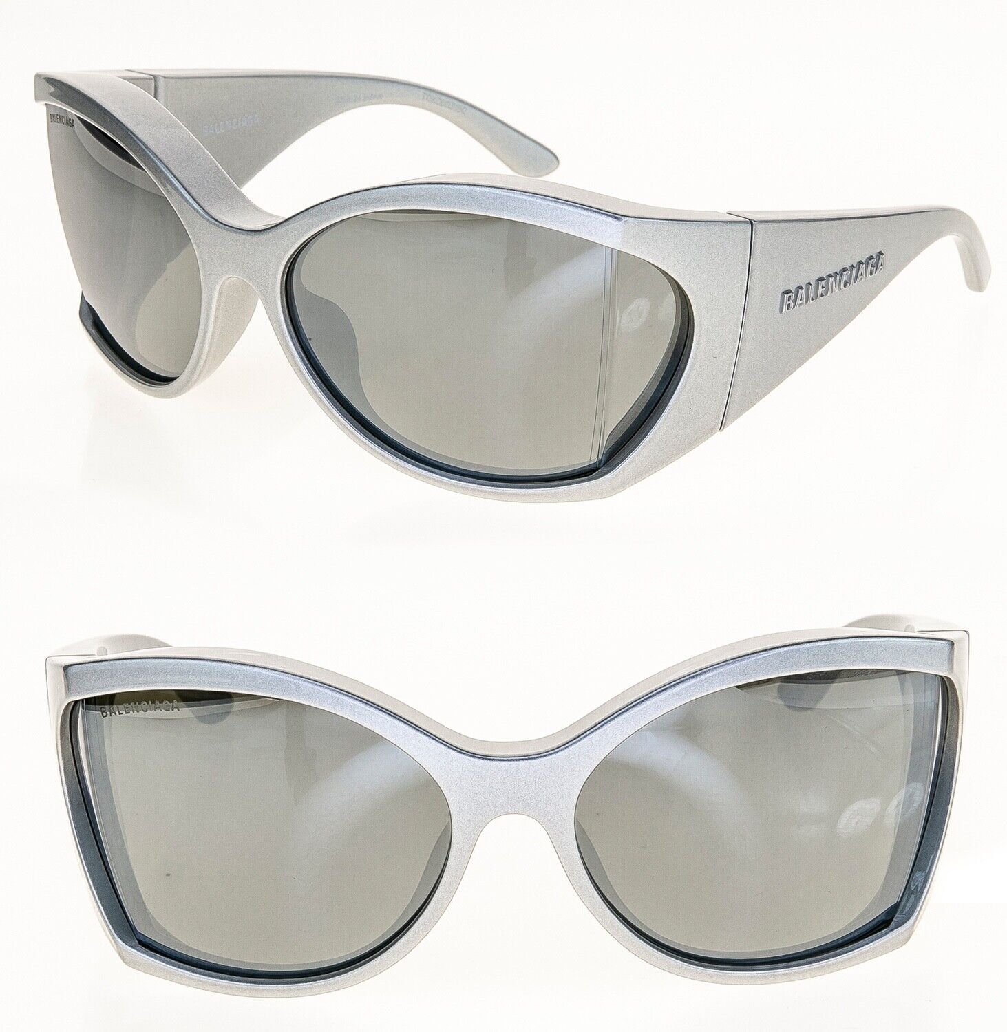 BALENCIAGA EXTREME Oversized Wrap 0154 Silver Bold Unisex BALENCIAGA EXTREME Oversized Wrap 0154 Silver Bold Unisex