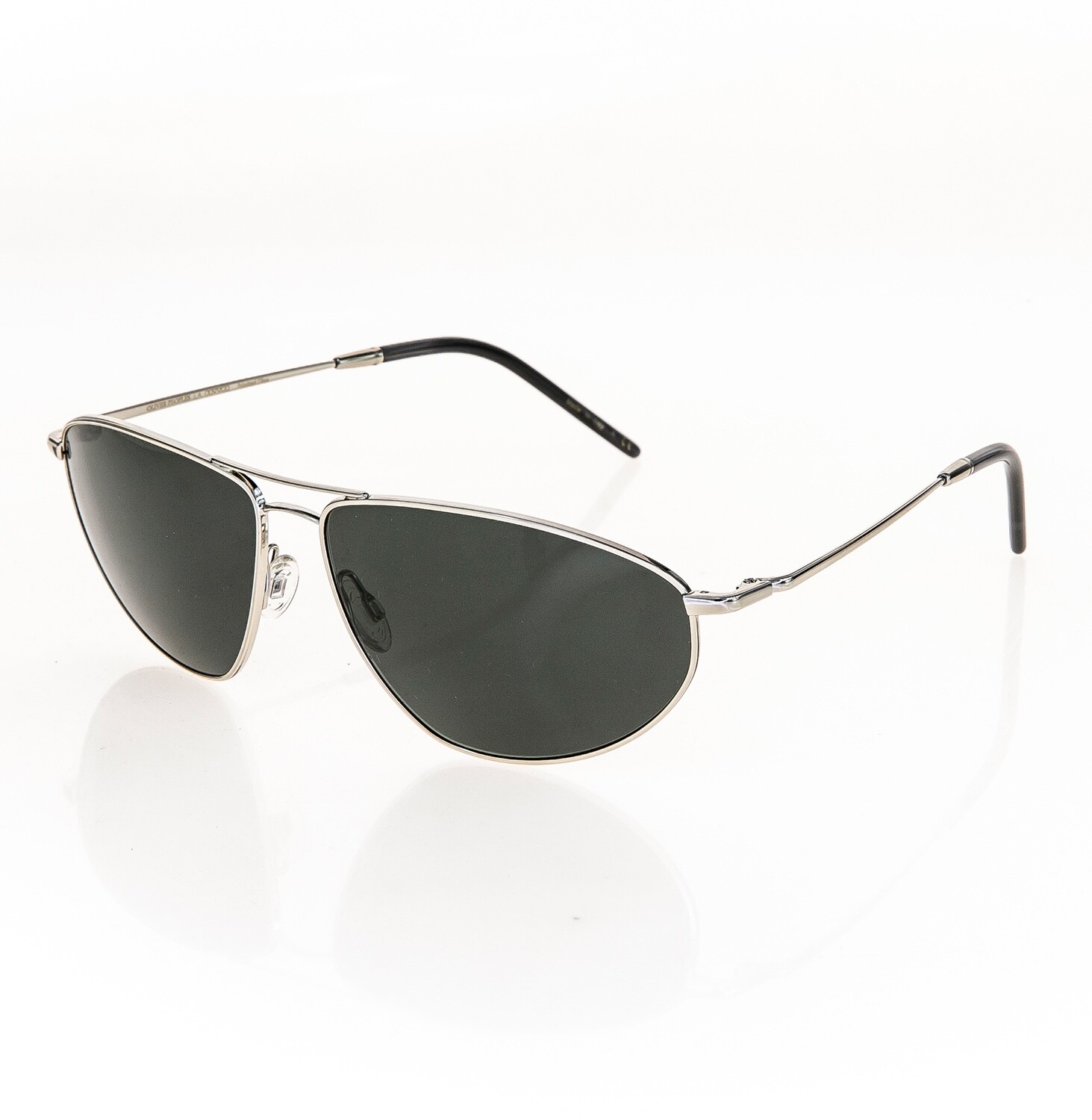 Pre-owned Oliver Peoples Kallen Ov1261s Silver Gray Polarized Aviator Sunglasses 1261