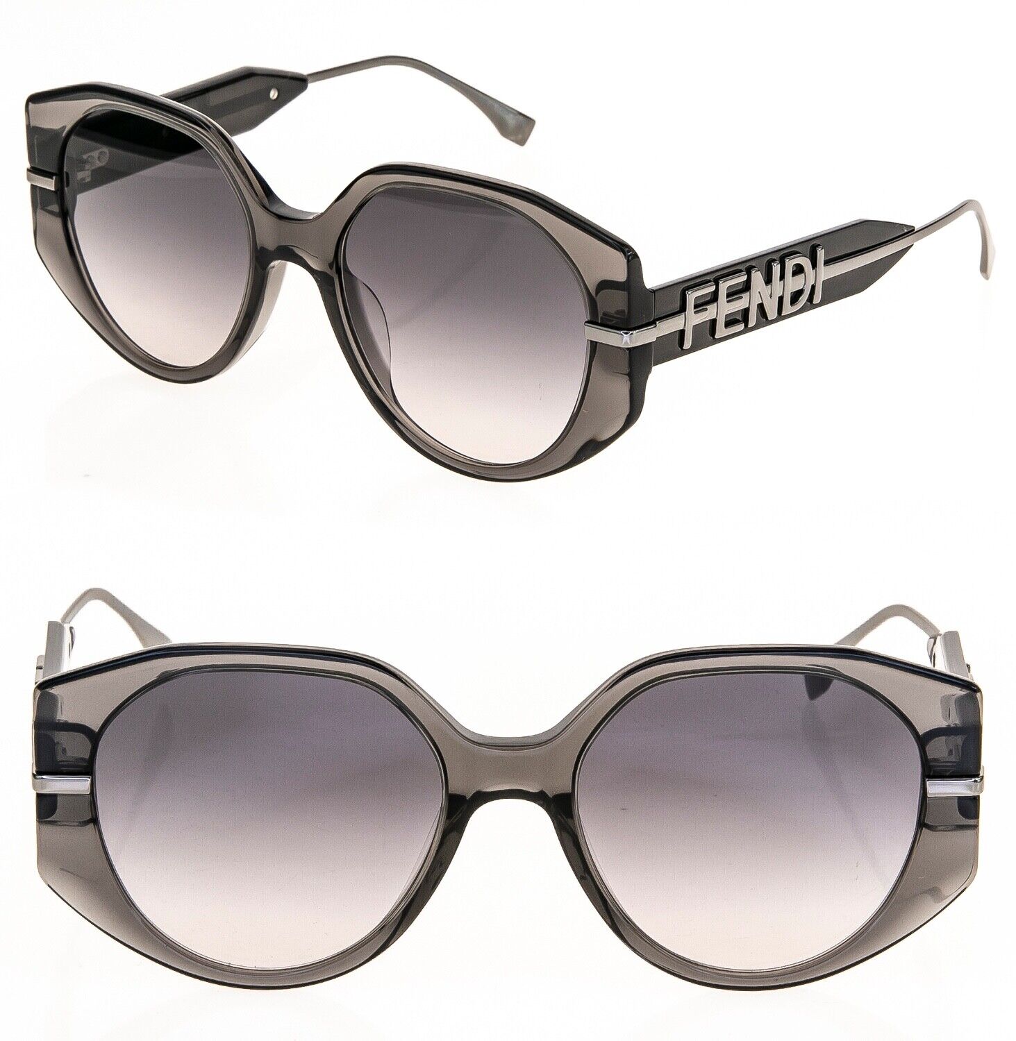 FENDI FENDIGRAPHY HOBO 40083 Transparent Gray Oversize FENDI FENDIGRAPHY HOBO 40083 Transparent Gray Oversize