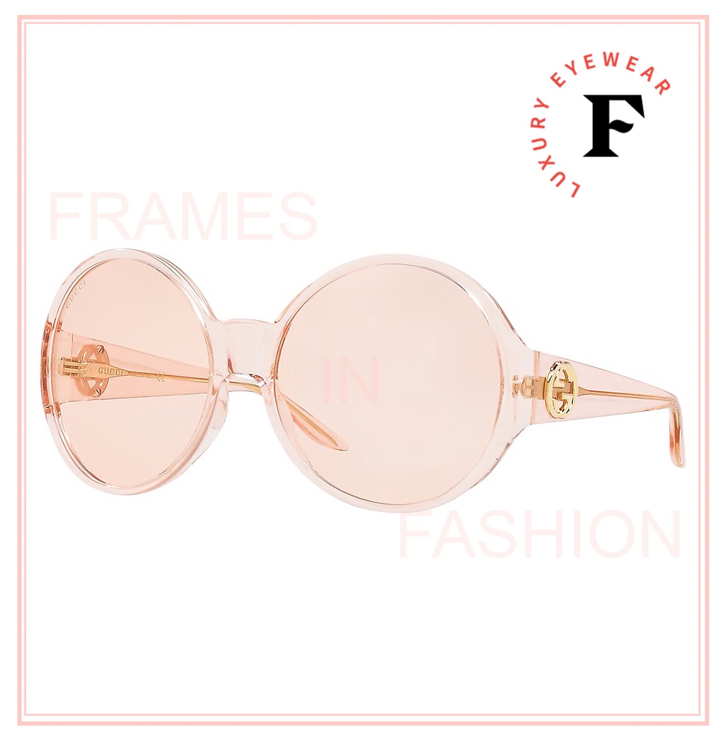 Pre-owned Gucci 0965 Light Peach 003 Logo Summer Oversized Sunglasses Gg0954s Authentic In Pink