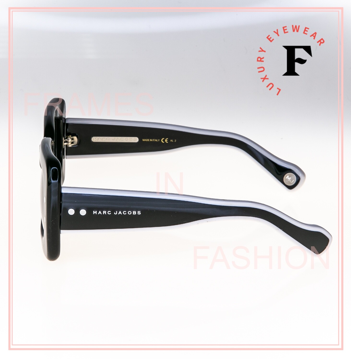 Pre-owned Marc Jacobs 501 Fashion Show Style White Black Stripe Line Mj501s Sunglasses In Gray