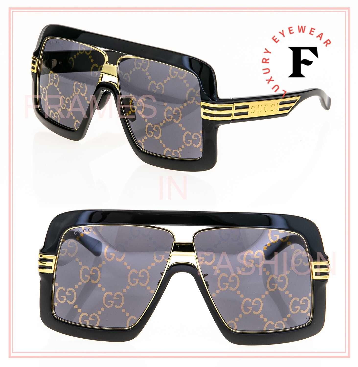 GUCCI EPILOGUE 0900 Black GG Mirror Print 001 Chunky GUCCI EPILOGUE 0900 Black GG Mirror Print 001 Chunky