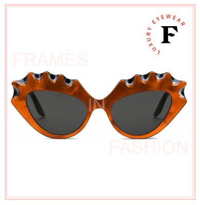 Pre-owned Gucci 0781 Black Orange Spike Pearl Sea Shell Runway Unisex Gg0781s Sunglasses