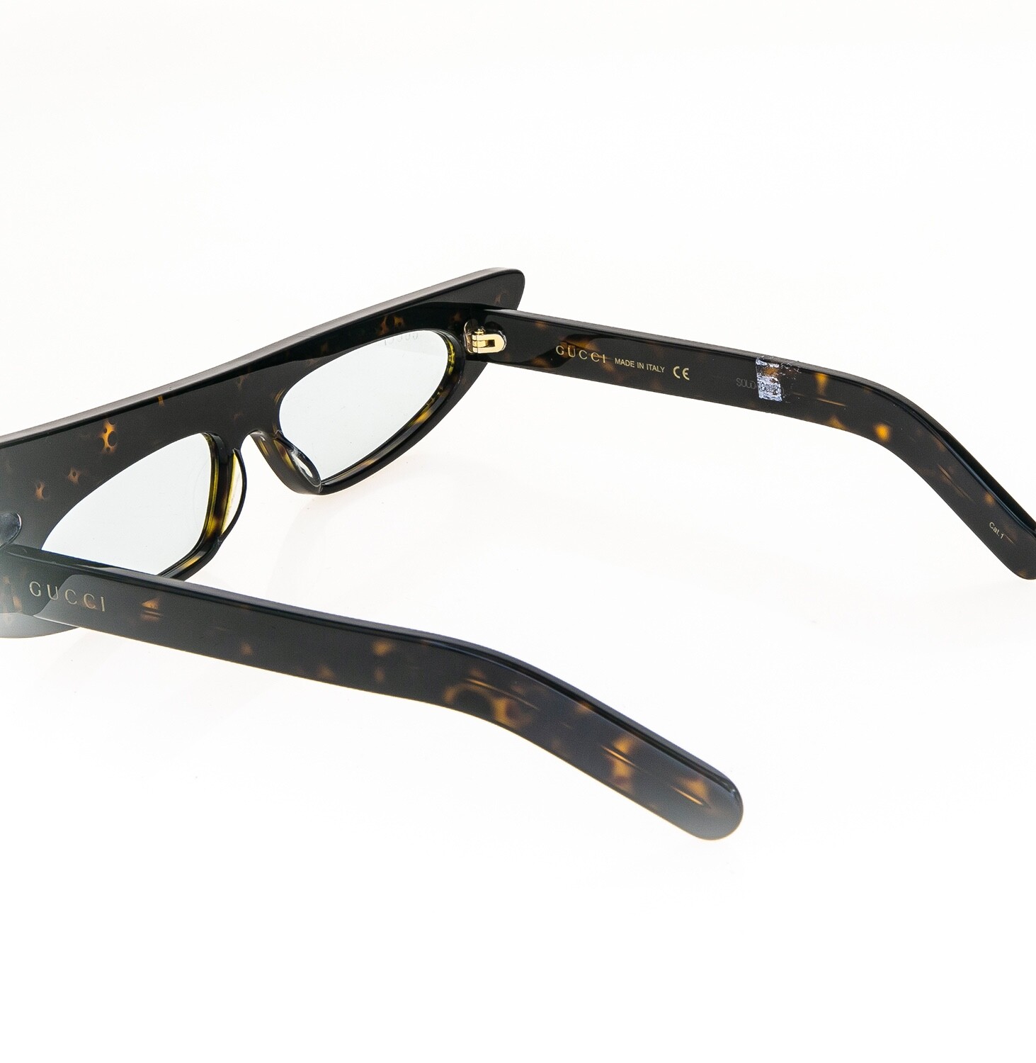 Pre-owned Gucci Authentic Hollywood Forever 0240 Havana Blue Crystal Sunglasses Gg0240 001