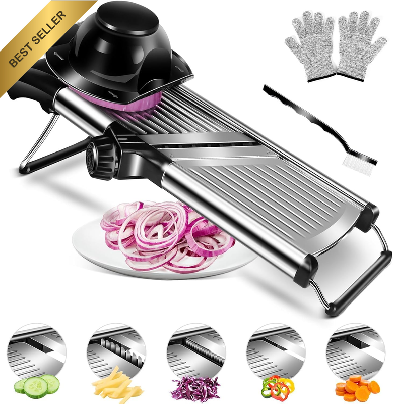 Adjustable Mandoline Food Slicer,Vegetable Slicer Fruit Cutter,Stainless Steel K