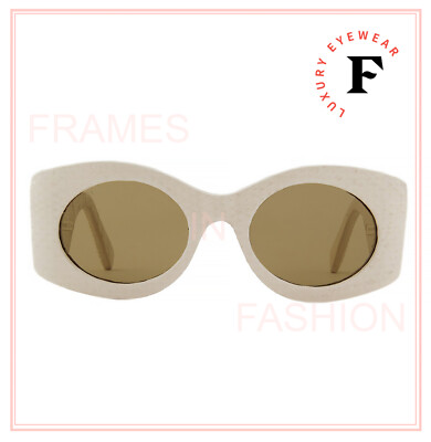 Pre-owned Gucci Matelasse 0815 Ivory Snake Quilted Leather Sunglasses Gg0815s 002 Marmont In Brown