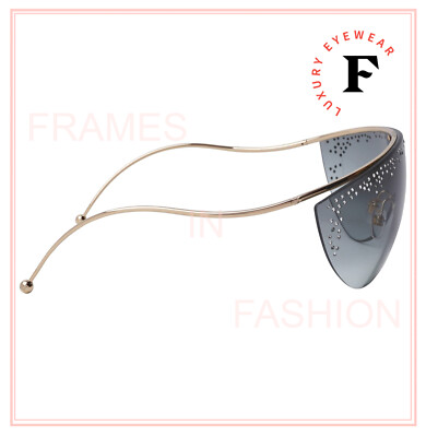 Pre-owned Givenchy Ariana 7152 Gold Gray Crystal Mask Runway Unisex Gv7152s Sunglasses