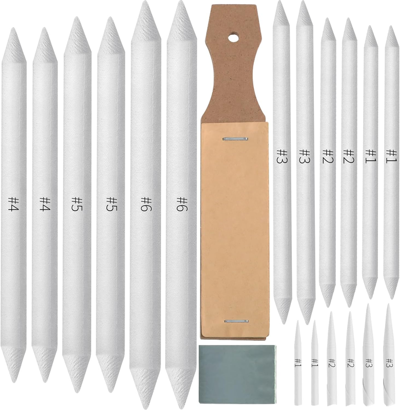 20 Pc Blending Stumps & Tortillions for Drawing, Art Blenders for Shading & Sket