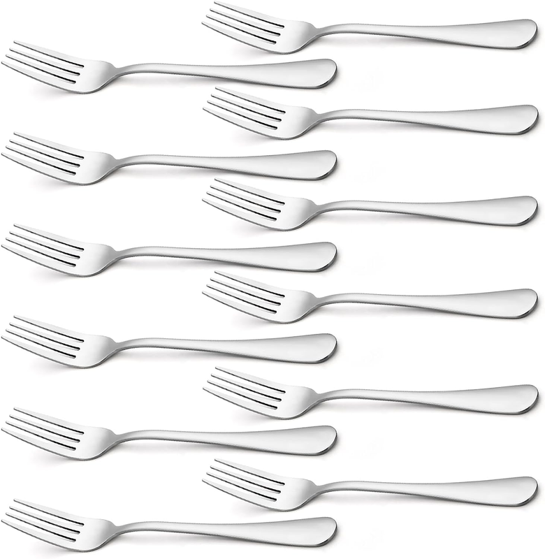 Heavy Duty Dinner Forks 18/0 Stainless Steel Salad Table Fork Set of 12 Flatware