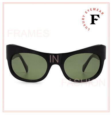 Pre-owned Gucci 0870 Black Green Rectangular Runway Unisex Gg0870s 001 Fashion Sunglasses