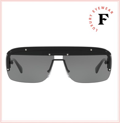 Pre-owned Prada Game Mask Pr15us Black Unisex Contemporary Sunglasses Runway 15u Limited In Gray