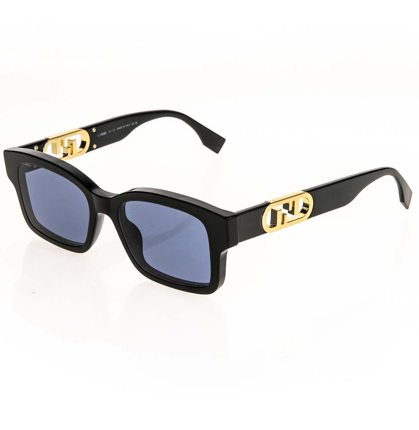 Pre-owned Fendi O'lock 40050 Black Blue Fashion Ff Lock Logo Unisex Sunglasses Fe40050i