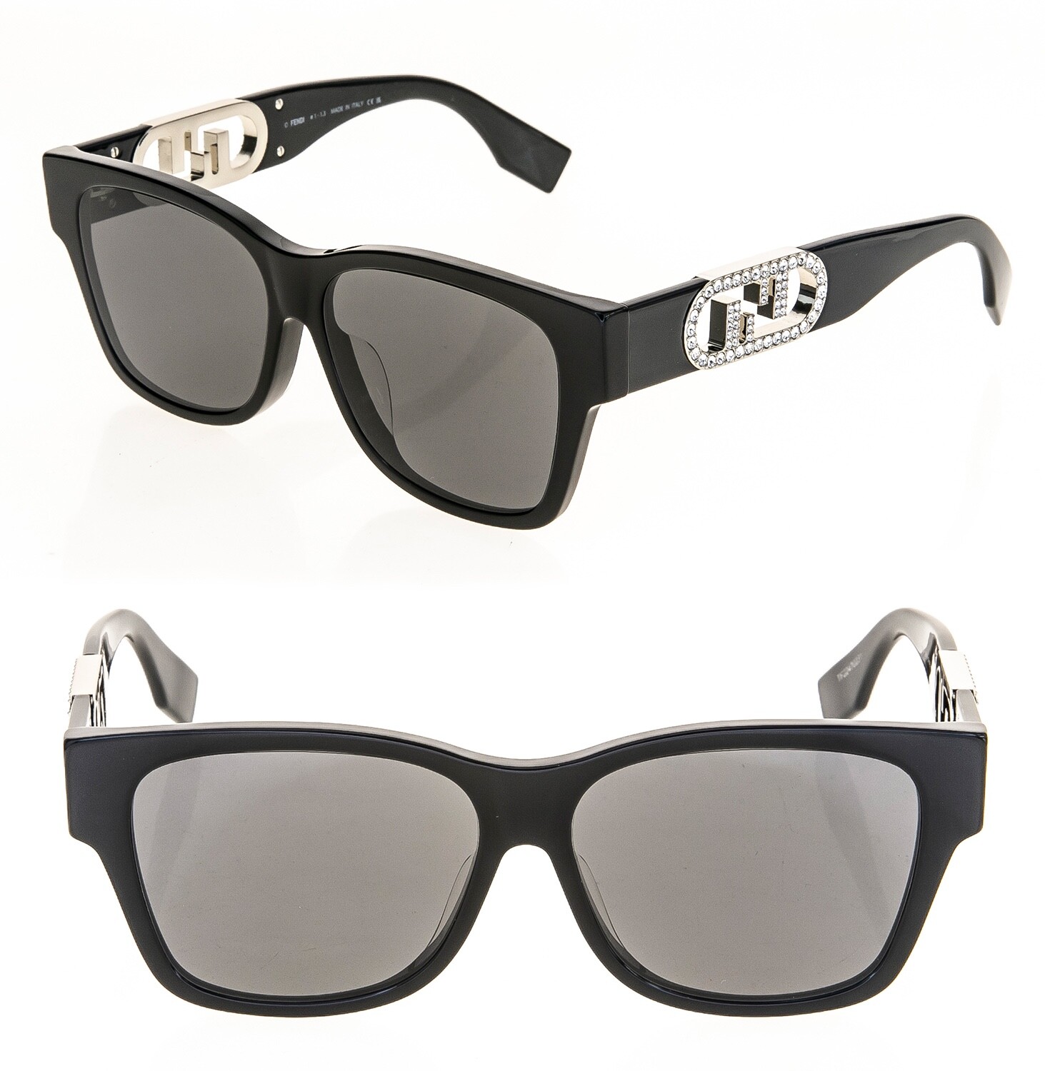 FENDI O'LOCK 40081 Black Fashion FF Crystal Lock Logo Unisex FENDI O'LOCK 40081 Black Fashion FF Crystal Lock Logo Unisex