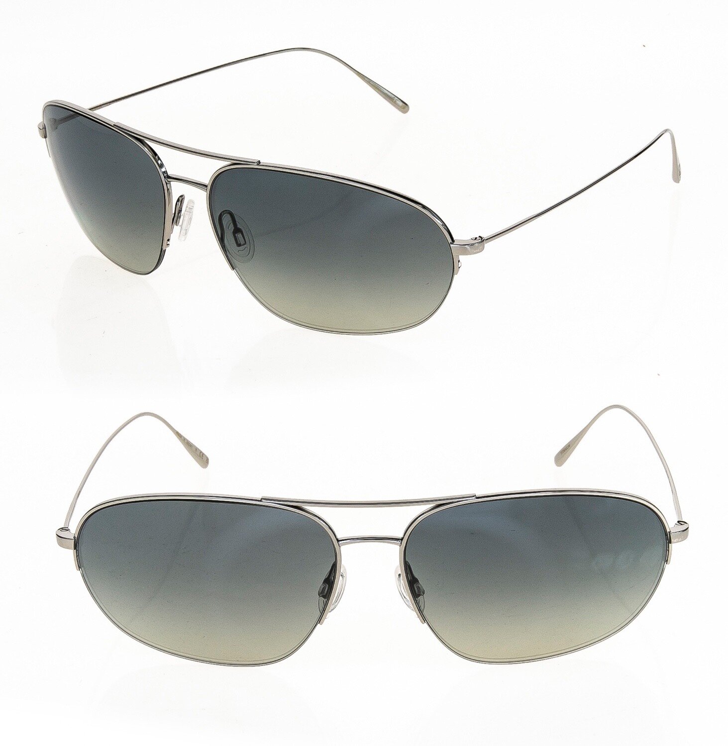 Pre-owned Oliver Peoples Kondor Ov1304st Silver Gradient Mirror Titanium Sunglasses 1304 In Gray