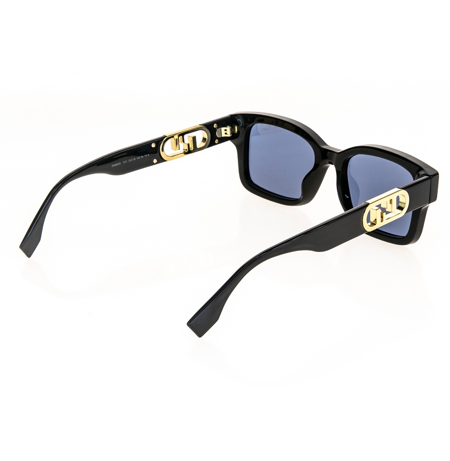 Pre-owned Fendi O'lock 40050 Black Blue Fashion Ff Lock Logo Unisex Sunglasses Fe40050i