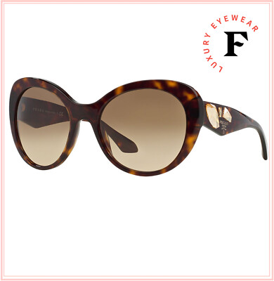 Pre-owned Prada Voice 26q Havana Brown Jewel Butterfly Runway Sunglasses Pr26qs Authentic