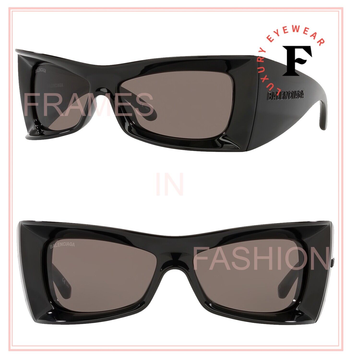 BALENCIAGA EXTREME Oversized Wrap 0156 Black Bold Unisex BALENCIAGA EXTREME Oversized Wrap 0156 Black Bold Unisex
