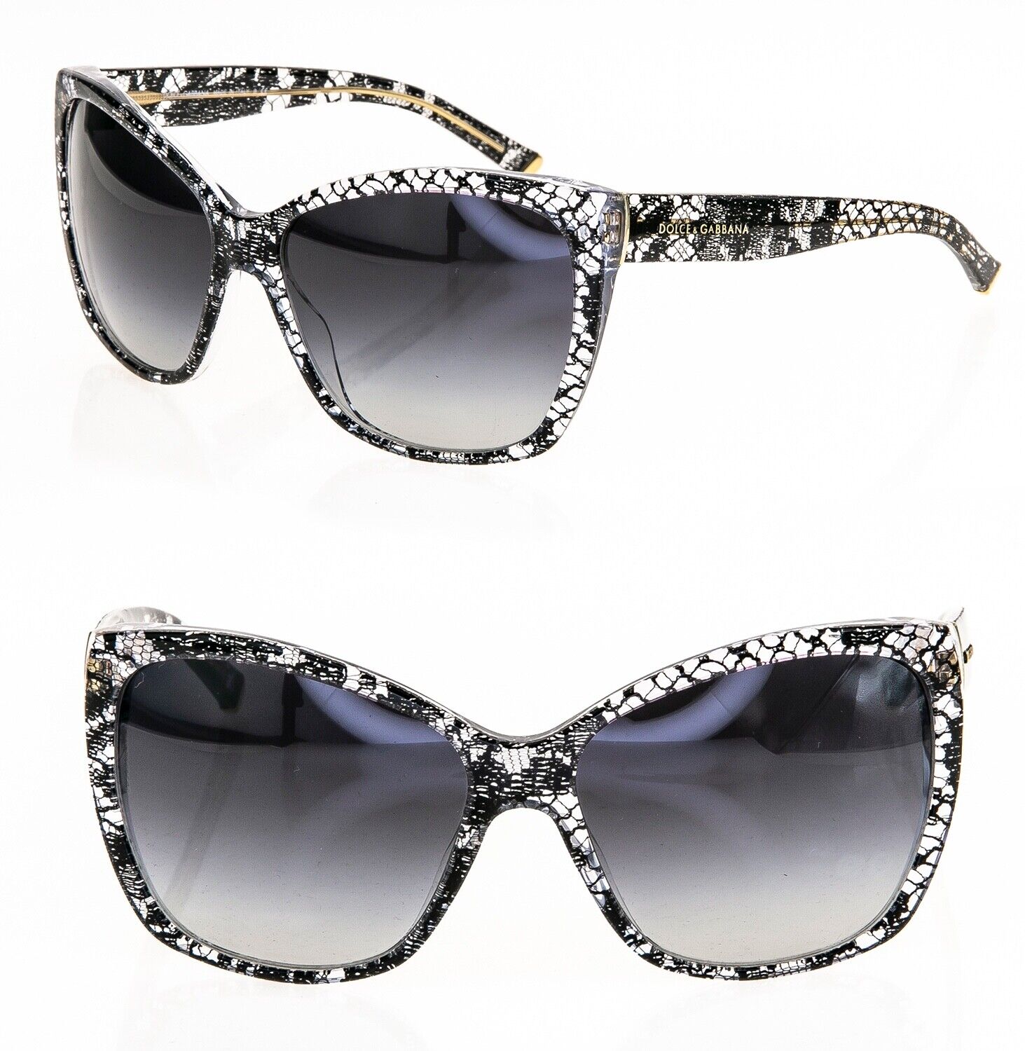 Dolce & Gabbana 4111 BLACK LACE Crystal Acetate Butterfly Dolce & Gabbana 4111 BLACK LACE Crystal Acetate Butterfly