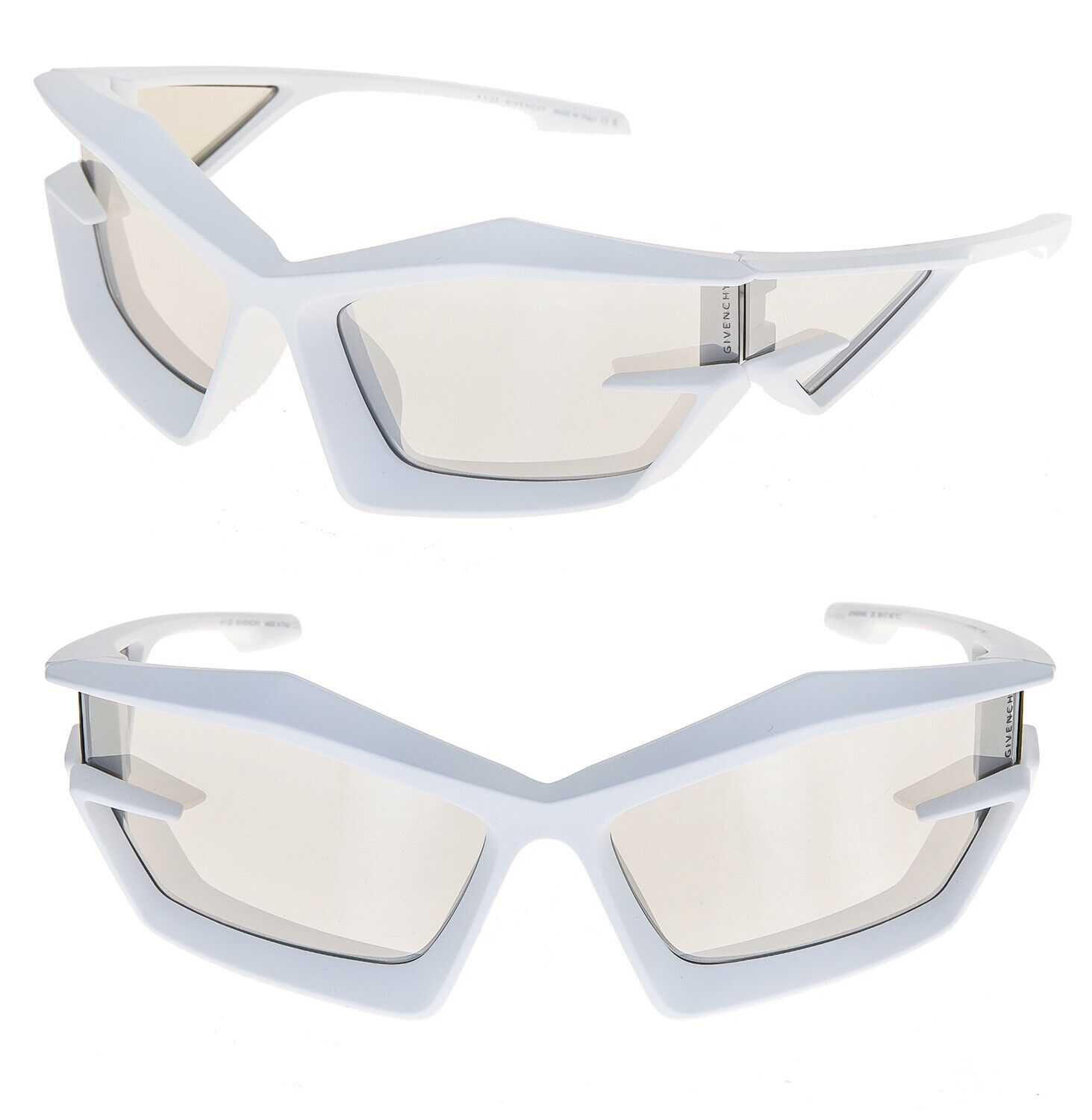 GIVENCHY GIV CUT 40049 White Silver Mirrored Runway Unisex GIVENCHY GIV CUT 40049 White Silver Mirrored Runway Unisex
