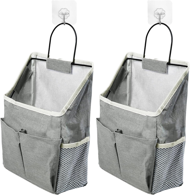 2Pcs Wall Hanging Storage Bags with Pockets,Black,Bag Organiser Wall