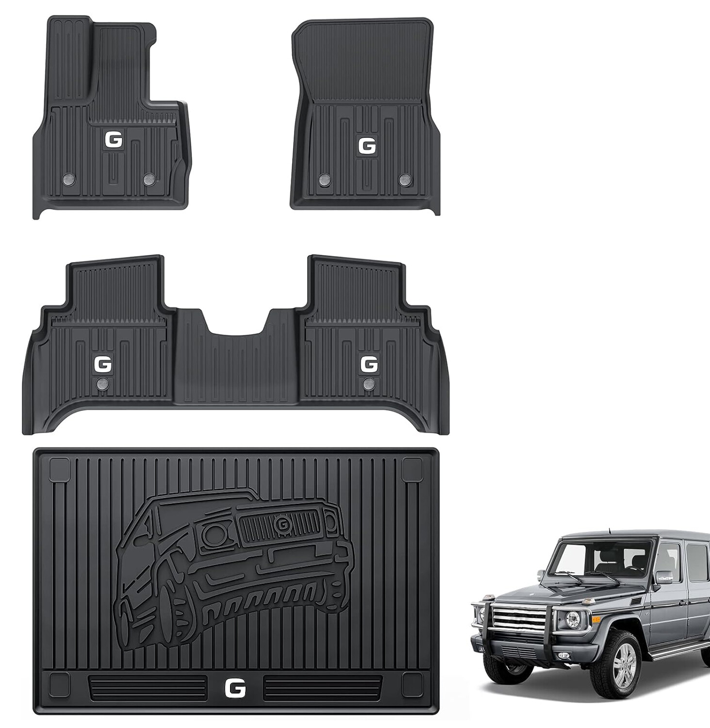 3W Floor Mat&Trunk Mat For Mercedes-Benz G Class/G500/G550/AMG G63 SUV 2019-2024