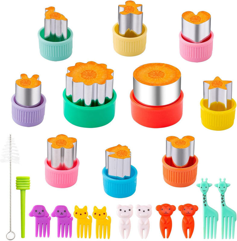 Fruit Cutters Shapes for Kids 22 Pcs, Mini Cookie Cutters Set, Vegetable Cutter