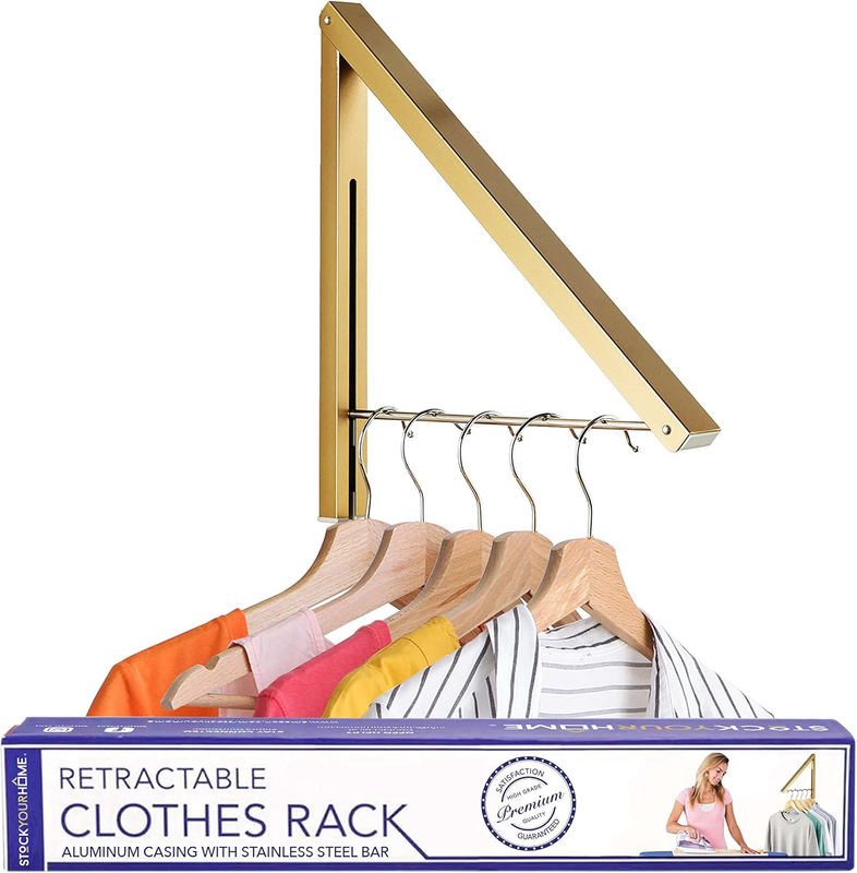 Retractable Clothes Rack, Wall Mounted Laundry Drying Racks, Folding Wall Mount