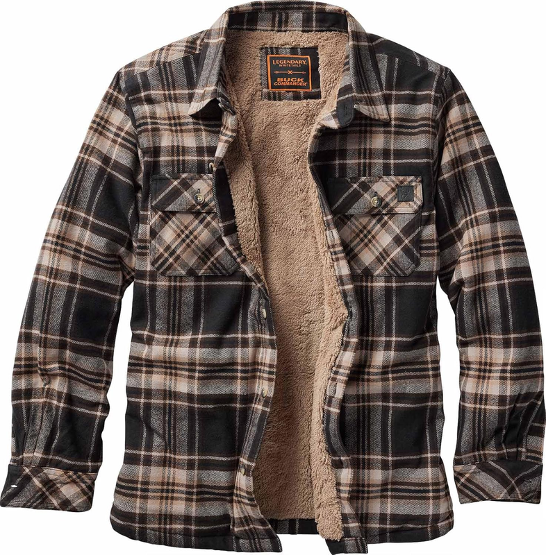 Legendary Whitetails Mens Buck Commander Deerfield Flannel Berber Lined Shirt Ja