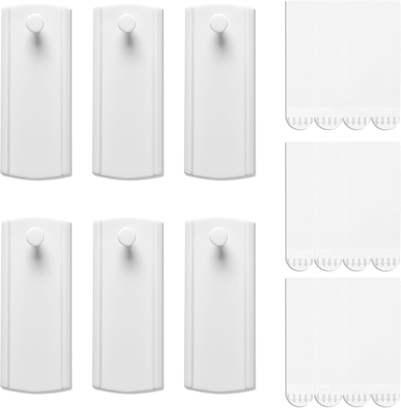 6 PCS Heavy Duty Picture Hangers, No Nails Adhesive Hooks with 12 Removable Stri