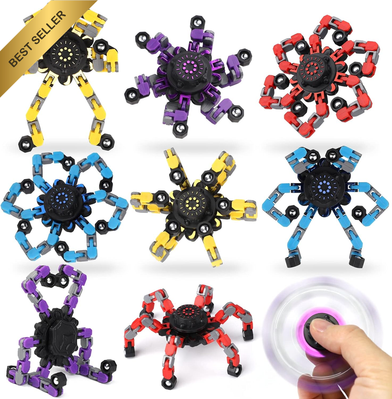 14 PCS Fidget Robot Spinners for Kids Adults, DIY Transformable Sensory Toy for