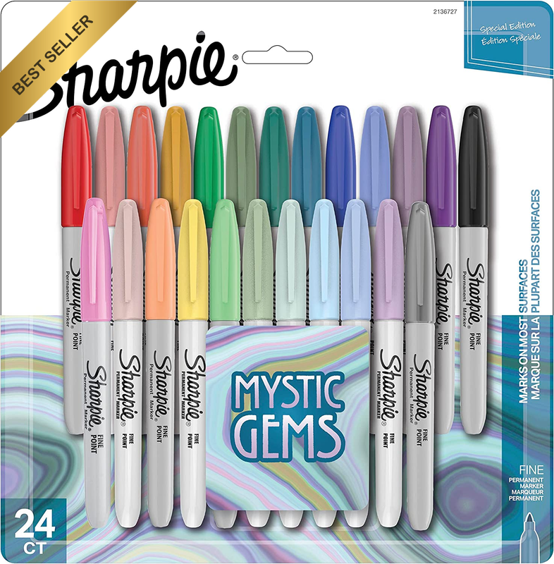 Sharpie Fine Tip Mystic Gem Color Permanent Markers 24 Count