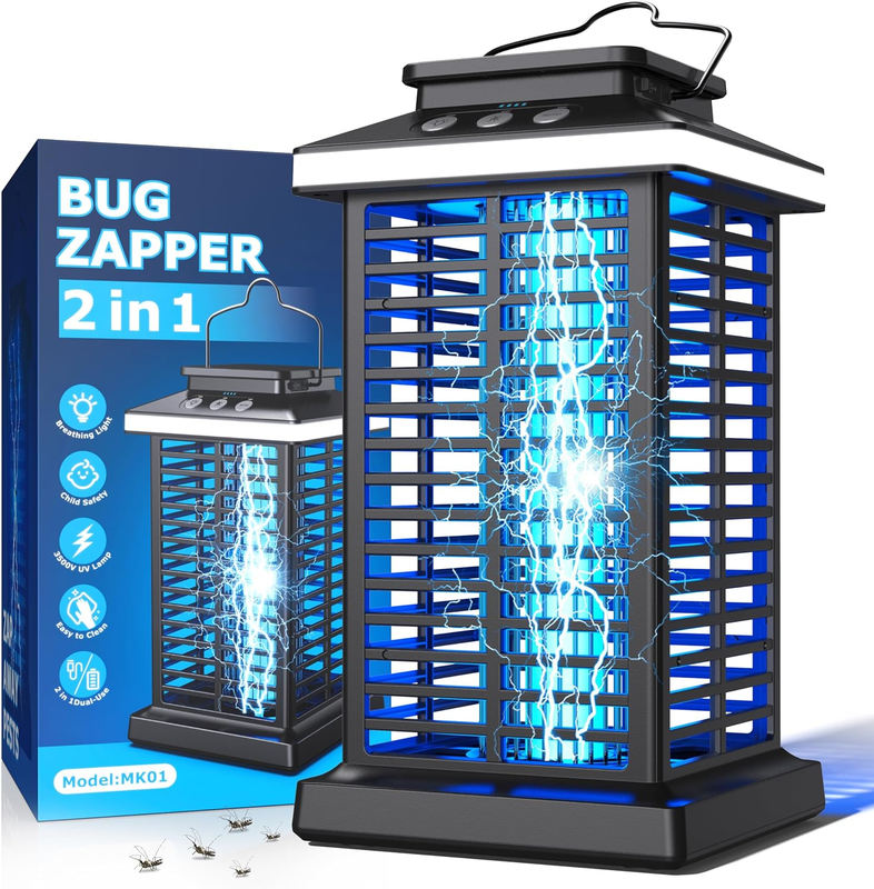 Bug Zapper Outdoor, Mosquito Zapper 2 in 1  for Outside,Patio,Backyard,Garden