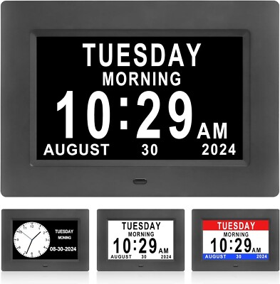 Jaihonda Clock with Day and Date for Elderly 7 Inch Large Number Digital Clock,L
