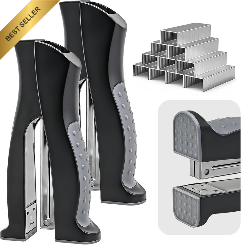 2-Pack Stand-Up Stapler with 2000 Standard Staples (24/6), Handheld Ergonomic So