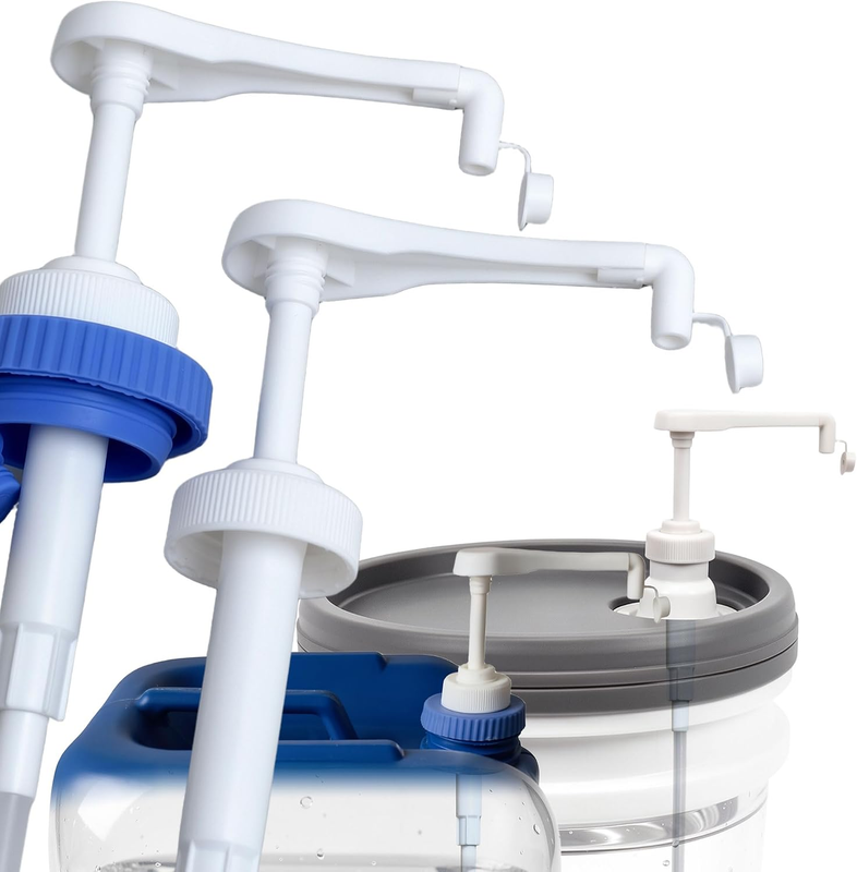 Ebun 5 Gallon Bucket Pump Dispenser, 38/400, 1/4 Oz, Leakproof White 2-Pack