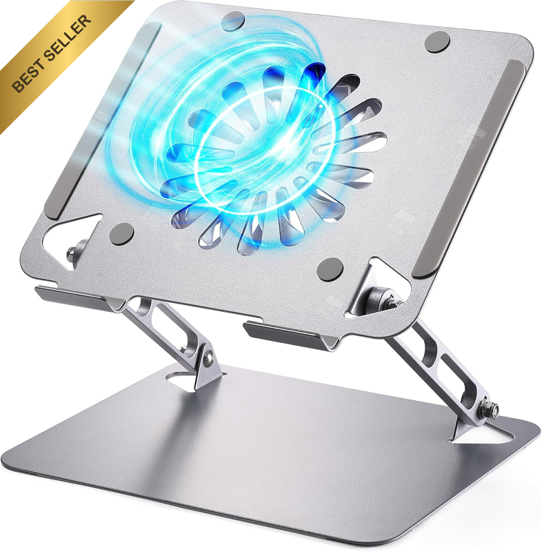 Laptop Cooling Pad Low-Noise Fan USB 3.0 Hub Aluminum Stand for 17