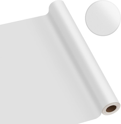 White Wallpaper 23.6''X394'' Contact Paper Solid Matte White Peel and Stick Remova