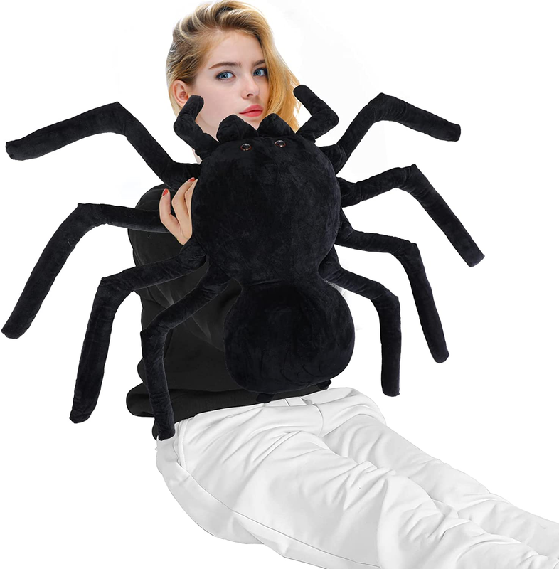 Giant Stuffed Spider Toy Huge Realistic Black Spider Stuffed Animal Plush Pillow