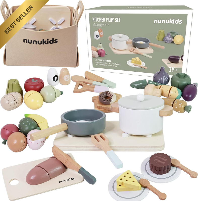 Wooden Kitchen Play Set