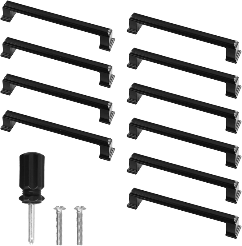 10-Pack Matte Black Cabinet Handles, 3.8
